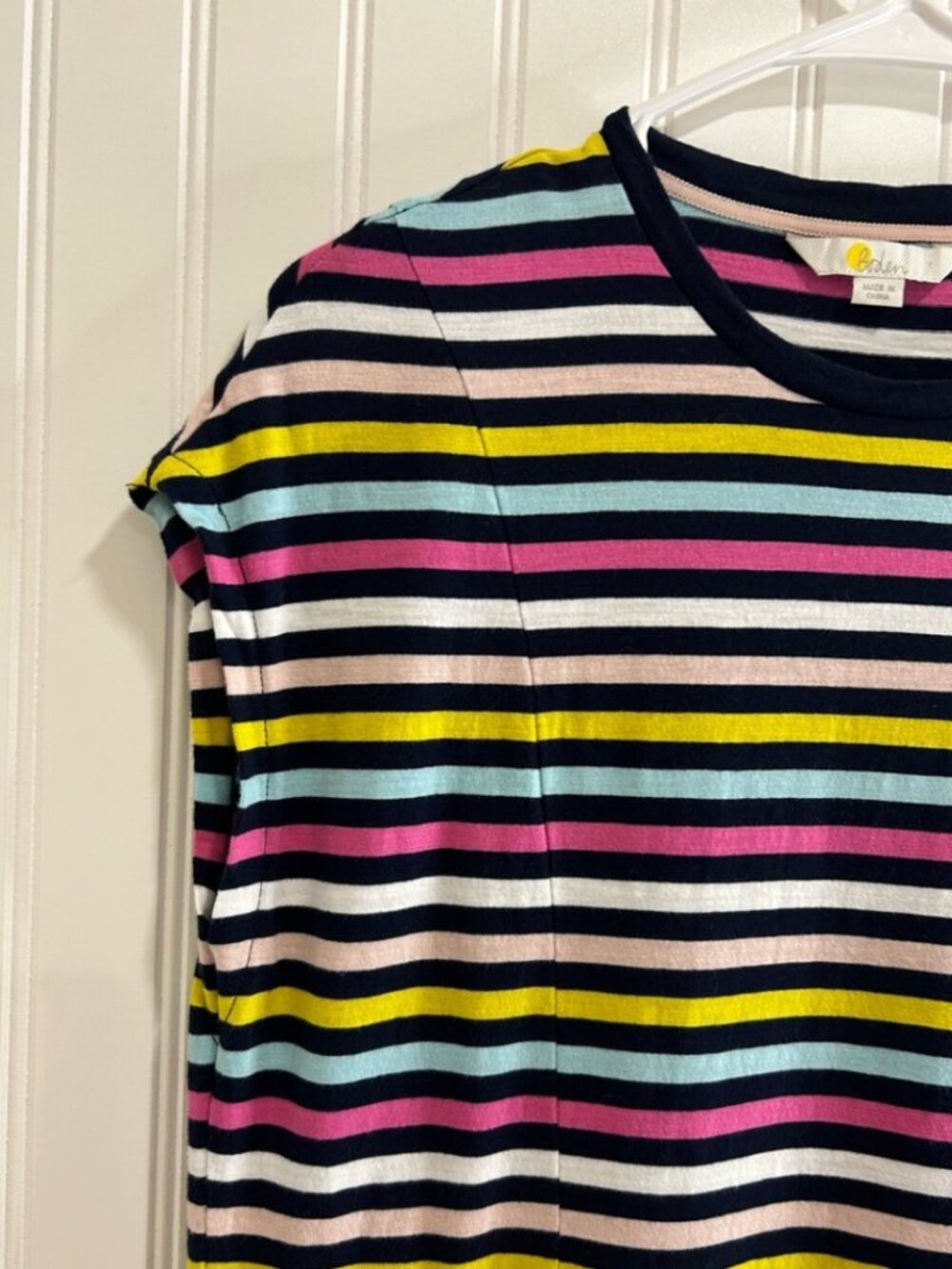 Boden Women Vibrant Striped Midi dress Size 8P Multicolor 100% cotton. - Picture 4 of 14